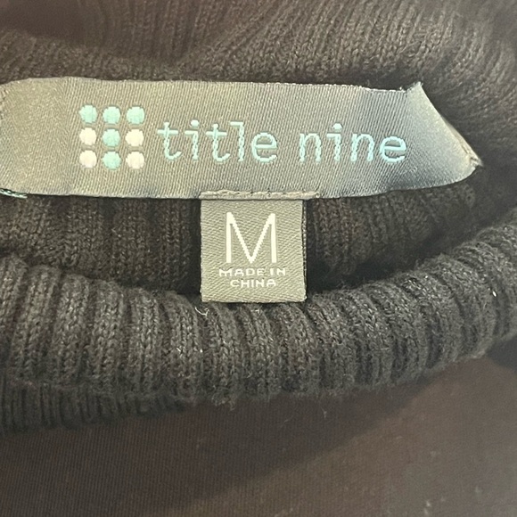 Title Nine Women’s Black Ribbed Synergy Turtleneck Sweater, Long Sleeves, Size M - Picture 3 of 13